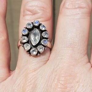 Moonstone Cluster Ring Size 6